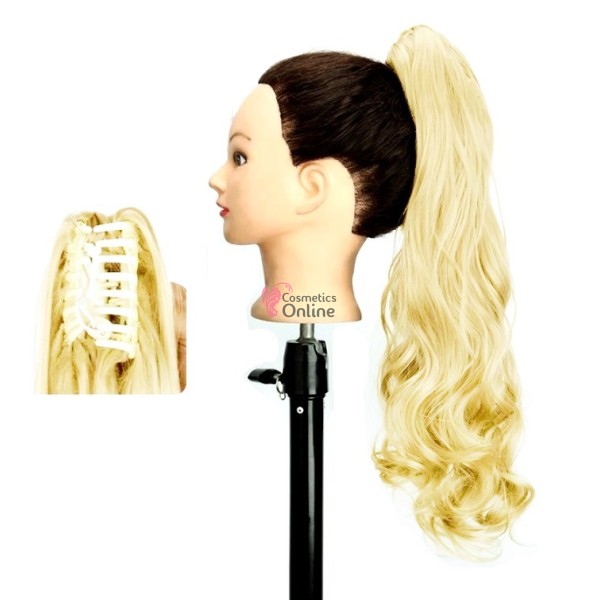 Extensie de par coada ondulata cu cleste 60  cm GB233HT613 Blond Deschis